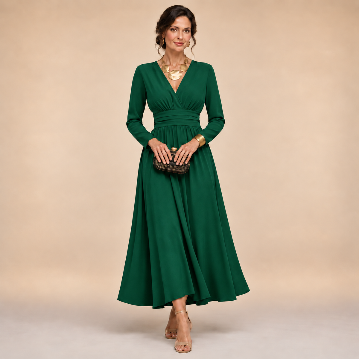 The Isabella Long Sleeve Wrap Dress – Timeless Elegance with a Flattering Defined Waist